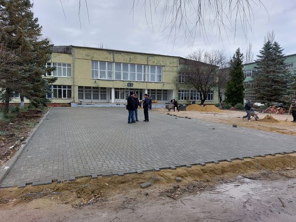 Капитальный ремонт площади в лицее им. Пушкина, 2021г